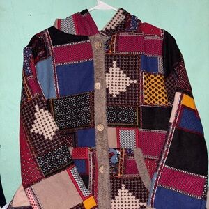 Patchwork Teddy Jacket - Multicolor